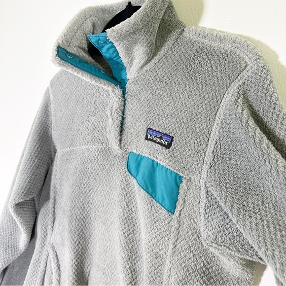 Patagonia Re-Tool Snap-T Better Fleece Pullover Sweater Grey and Teal Size XS - Picture 4 of 8